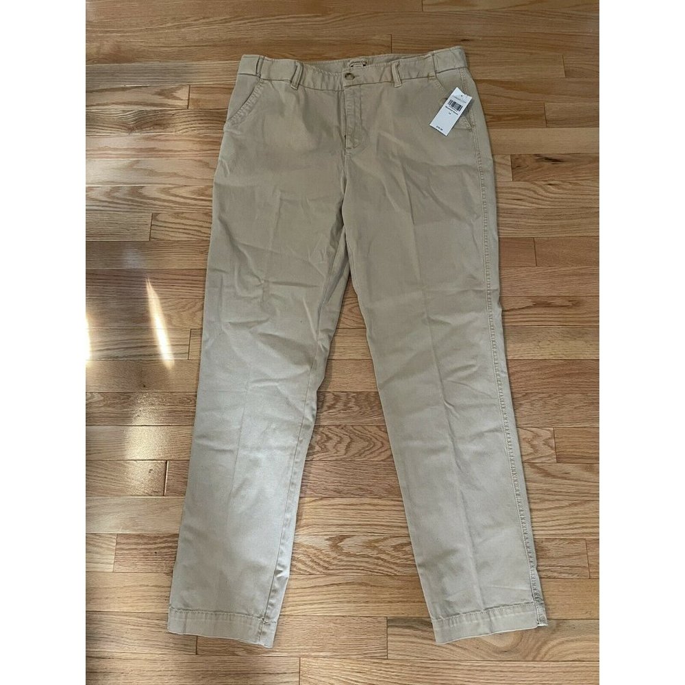Coldwater Creek Hidden Stretch-Waist Chinos Sz 14 Washed Stone NWT